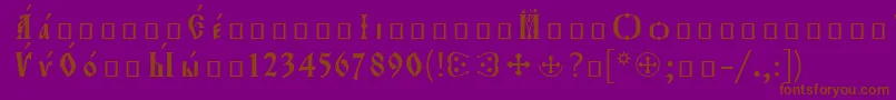 Orthodox.TtIeeroosР Р°Р·СЂСЏРґРѕС‡РЅС‹Р№ Font – Brown Fonts on Purple Background